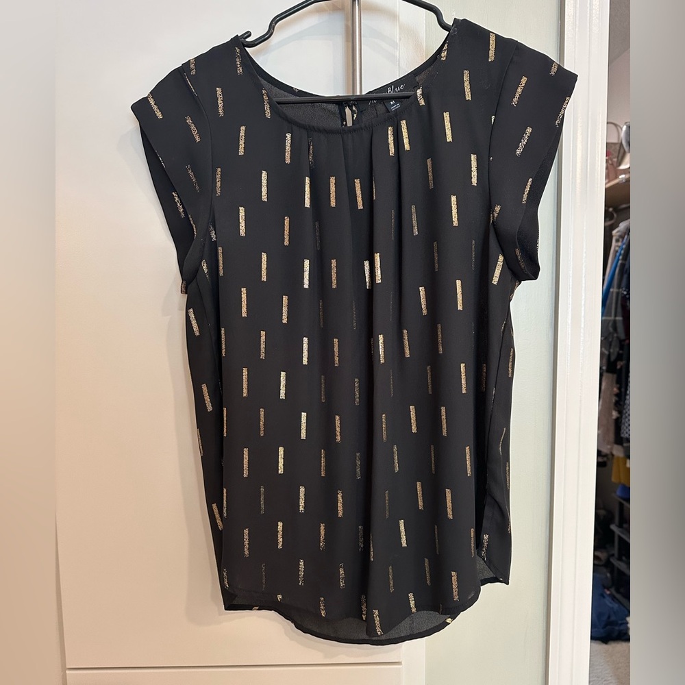 Alice Blue Black & Gold Blouse